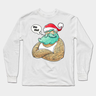 Christmas Hipster Santa Claus Long Sleeve T-Shirt