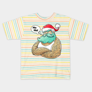 Christmas Hipster Santa Claus Kids T-Shirt