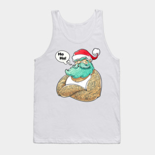 Christmas Hipster Santa Claus Tank Top