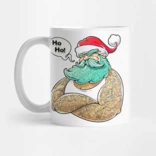 Christmas Hipster Santa Claus Mug