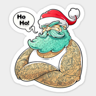 Christmas Hipster Santa Claus Sticker
