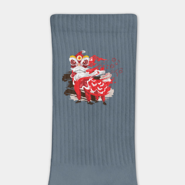 Chinese Red Lion Dancers by HolidayBug