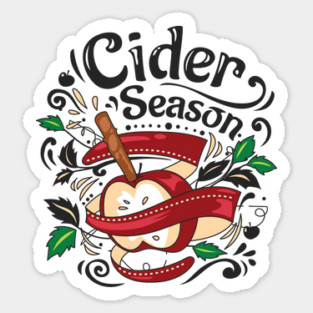 Apple Cider Season, graphic illustration Sticker