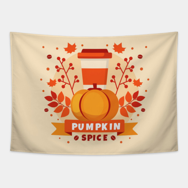 National Pumpkin Spice Day, coffee, fall leaves Tapestry by HolidayBug