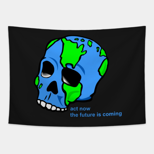 Earth Skull Tapestry by HolidayBug