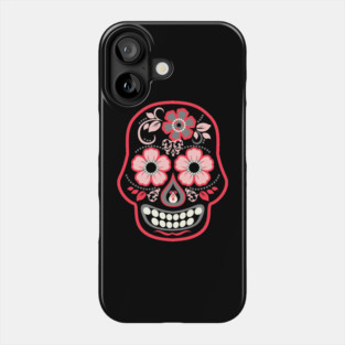 Day of the Dead Black Skull Phone Case