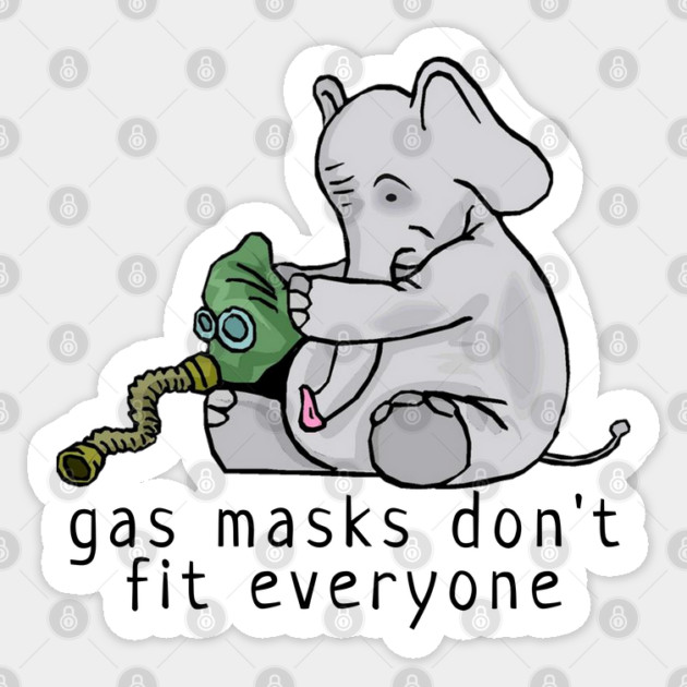 Gas Masks Elephant Sticker by HolidayBug