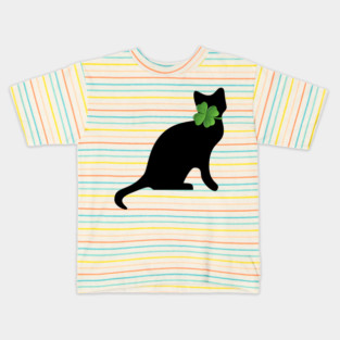 Shamrock Kitty Kids T-Shirt