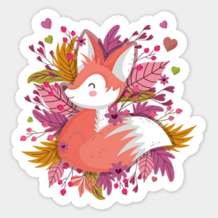 Autumn Fox & Berries Sticker