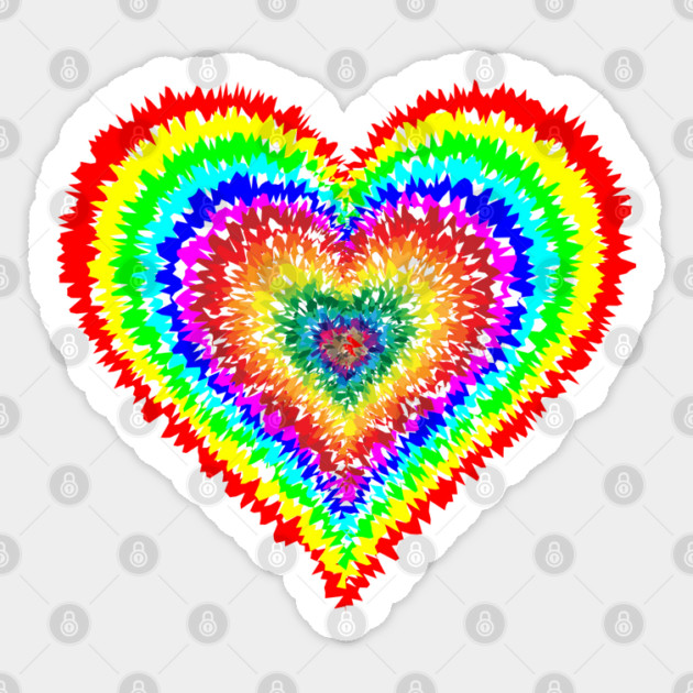 Tie Dye Heart Sticker by HolidayBug