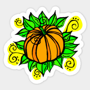 Retro Autumn Pumpkin Sticker