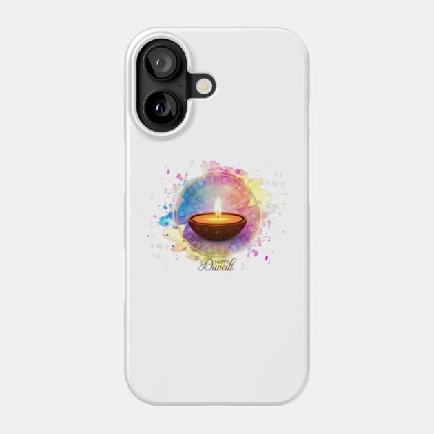 Colorful Watercolor Diwali Deepa Phone Case by HolidayBug