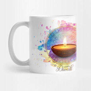 Colorful Watercolor Diwali Deepa Mug