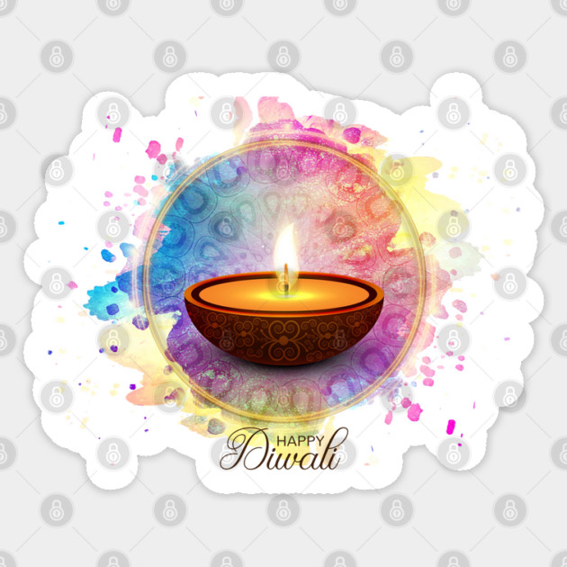Colorful Watercolor Diwali Deepa Sticker by HolidayBug