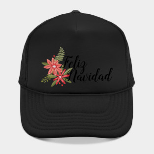 Feliz Navidad with Poinsettias Hat
