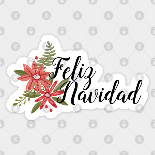 Feliz Navidad with Poinsettias Sticker by HolidayBug