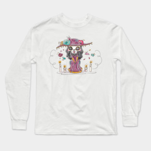 Watercolor La Catrina Long Sleeve T-Shirt