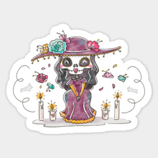Watercolor La Catrina Sticker