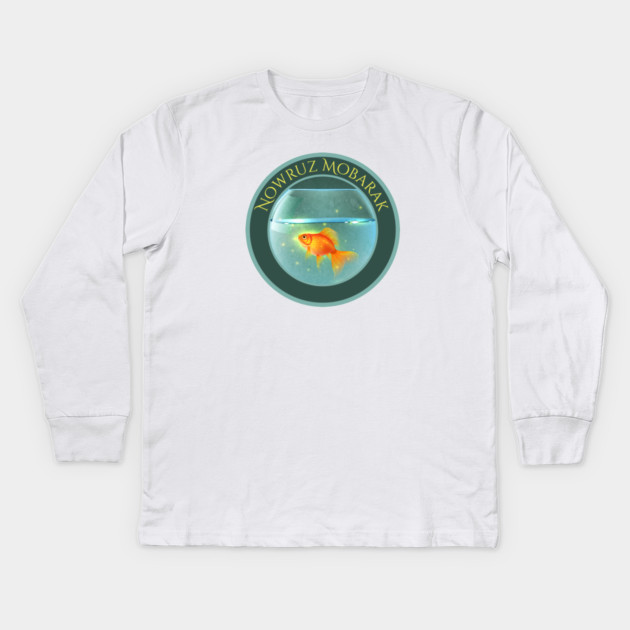 Nowruz Mobarak Goldfish in Bowl Kids Long Sleeve T-Shirt by HolidayBug