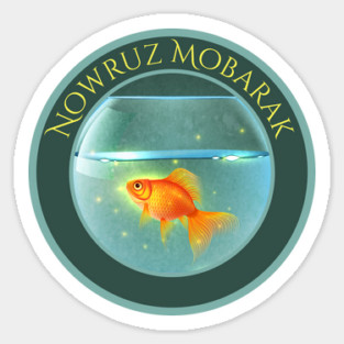 Nowruz Mobarak Goldfish in Bowl Sticker