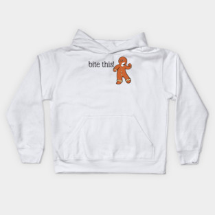 Bite This! Gingerbread Man Kids Hoodie