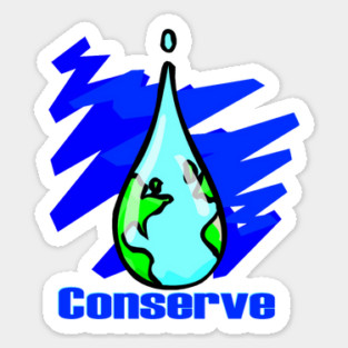 Conserve Water Earth water drop Sticker