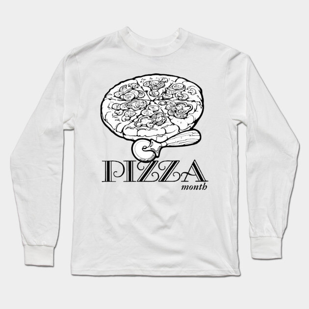 National Pizza Month Vintage Illustration Long Sleeve T-Shirt by HolidayBug