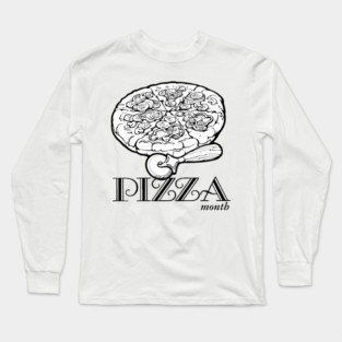 National Pizza Month Vintage Illustration Long Sleeve T-Shirt