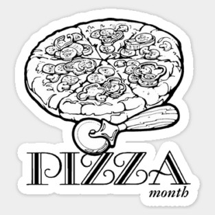 National Pizza Month Vintage Illustration Sticker
