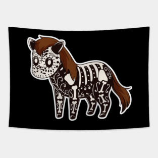 Day of the Dead Pony Skeleton Tapestry