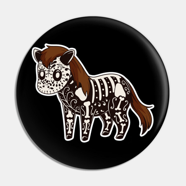 Day of the Dead Pony Skeleton Pin by HolidayBug