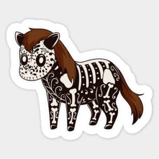 Day of the Dead Pony Skeleton Sticker