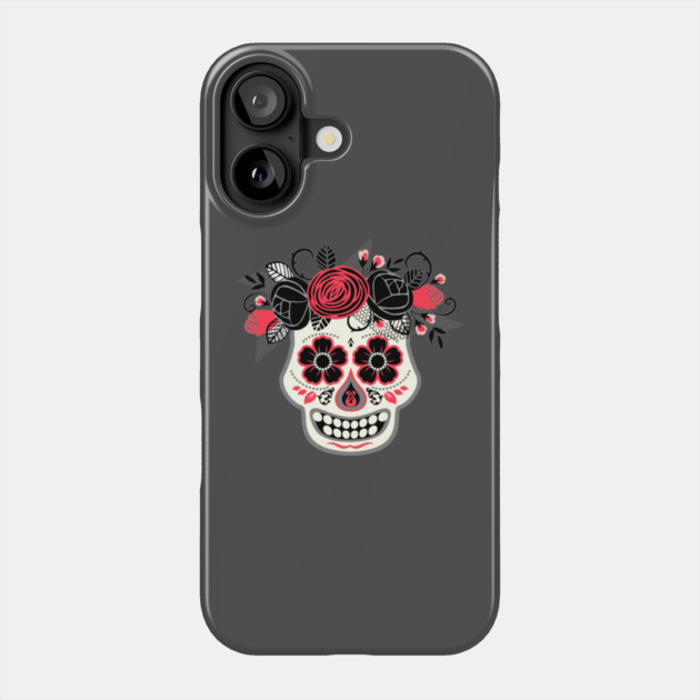 Day of the Dead White Skull Phone Case by HolidayBug