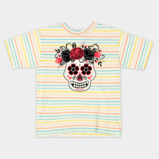 Day of the Dead White Skull Kids T-Shirt