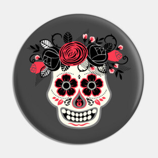 Day of the Dead White Skull Pin