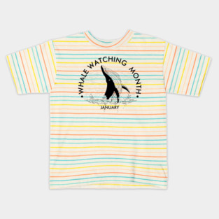 Whale Watching Month, humpback whale breaching Kids T-Shirt