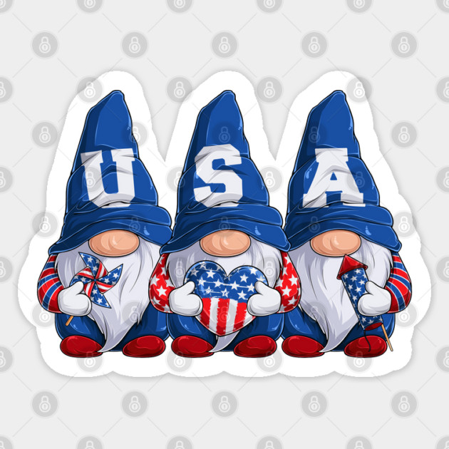 July 4th USA Gnomes Sticker by HolidayBug