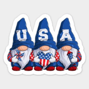 July 4th USA Gnomes Sticker