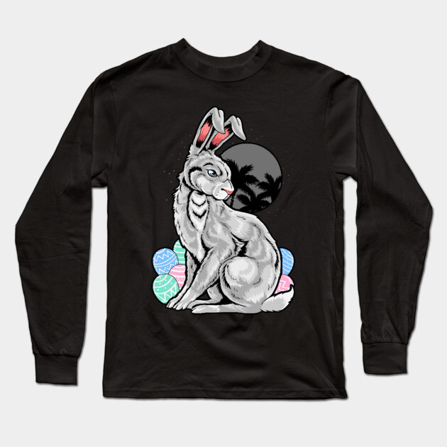 Edgy Easter Bunny Long Sleeve T-Shirt by HolidayBug