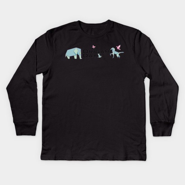 Origami Day Kids Long Sleeve T-Shirt by HolidayBug