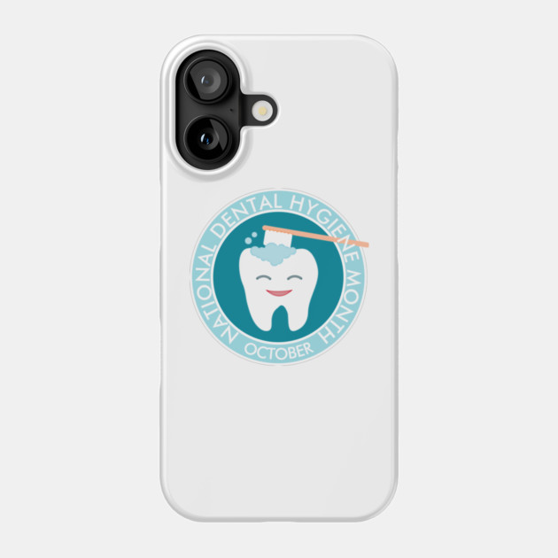 Molar Toothbrush National Dental Hygiene Month Phone Case by HolidayBug