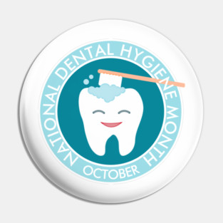 Molar Toothbrush National Dental Hygiene Month Pin