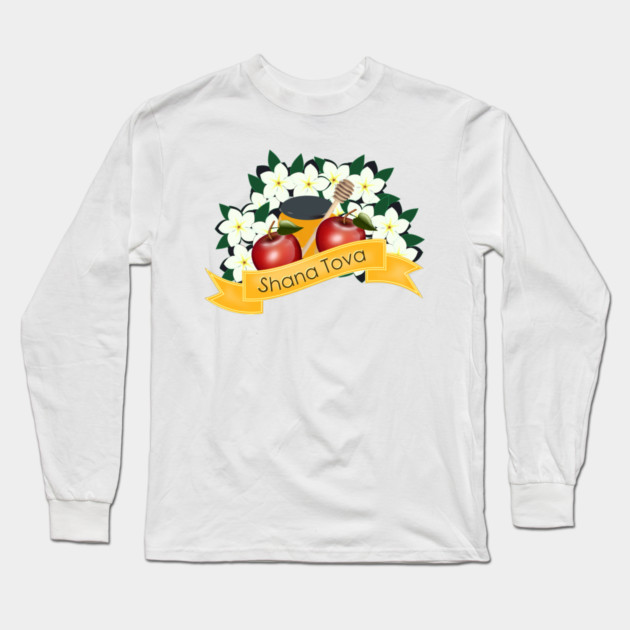 Shana Tova with Apples and Honey Long Sleeve T-Shirt by HolidayBug