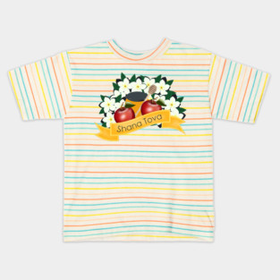 Shana Tova with Apples and Honey Kids T-Shirt