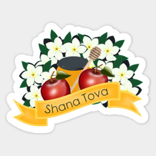 Shana Tova with Apples and Honey Sticker