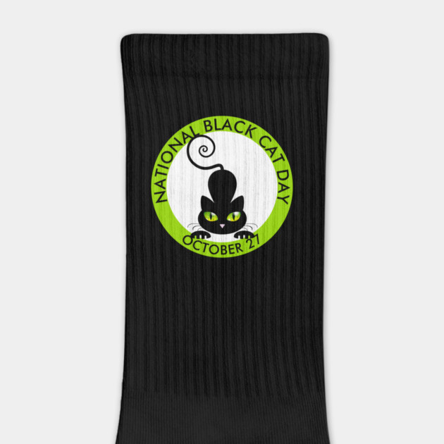 National Black Cat Day, green eyes cartoon by HolidayBug