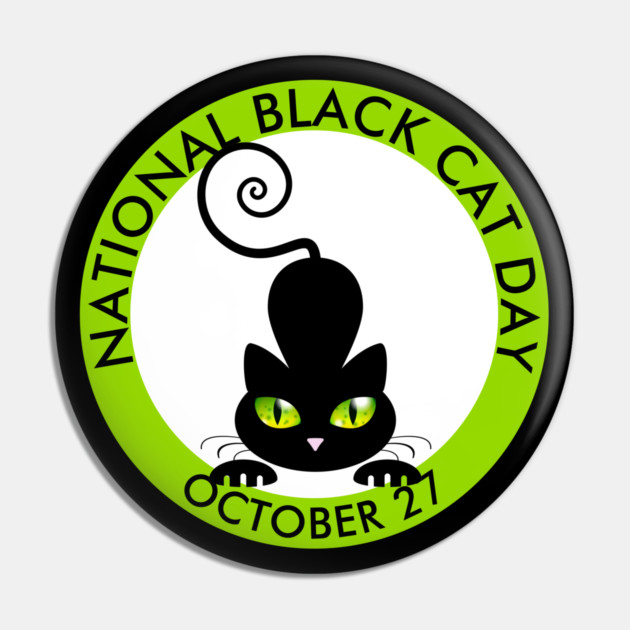 National Black Cat Day, green eyes cartoon Pin by HolidayBug
