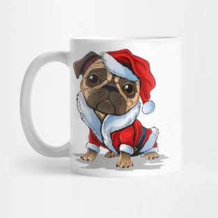 Cute Christmas Pug Santa Suit Mug