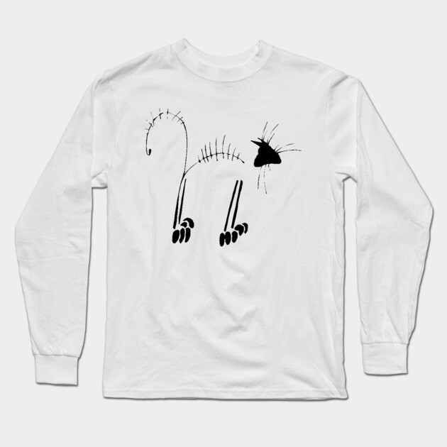 Cat Skeleton Long Sleeve T-Shirt by HolidayBug