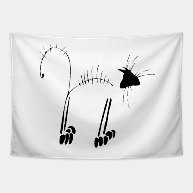 Cat Skeleton Tapestry by HolidayBug